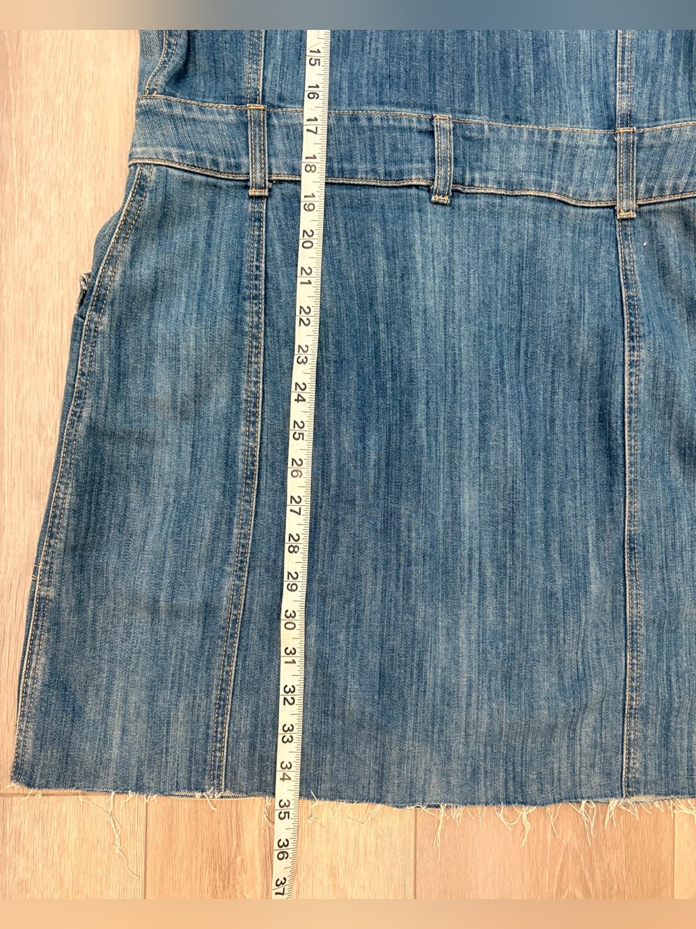 Current/Elliott The Trucker Shirt Dress Frayed Hem Detail - Picture 7 of 8